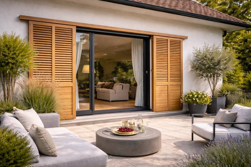 Installation de volets persiennes en bois à Bourgoin-Jallieu (38)