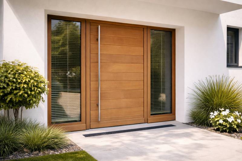 Pose d'une porte d’entrée en bois à Bourgoin-Jallieu (38)